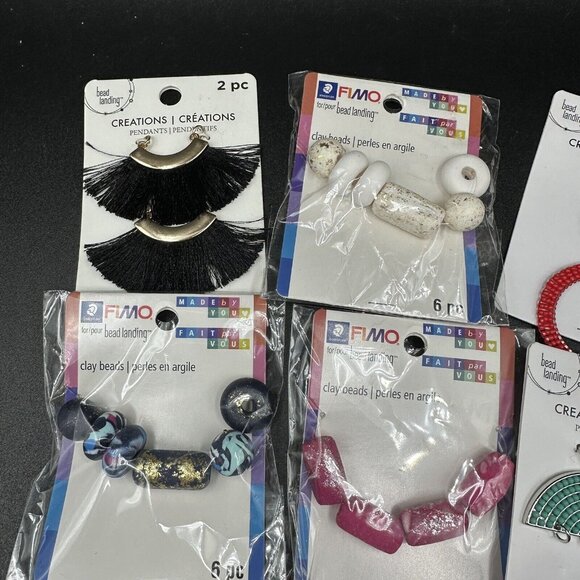 Jewelry Making Supply Lot Clay Bead Pendants Components DIY Crafts Boho Tassels - Picture 2 of 6